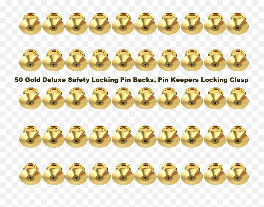 50 Gold Deluxe Safety Locking Pin Backs Pin Keepers Locking Clasps Scouts Uniform Nameplate - Solid Emoji,Emoticon Gold Coins