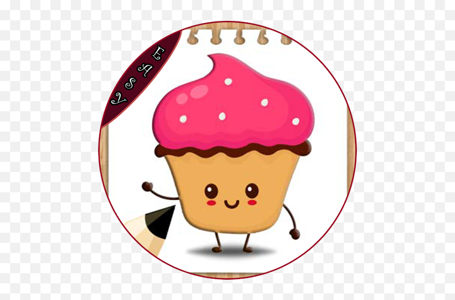 How To Draw Cup Cake - Apps On Google Play Kawaii Cupcake Vector Emoji,Easy Steps To Draw Emoji