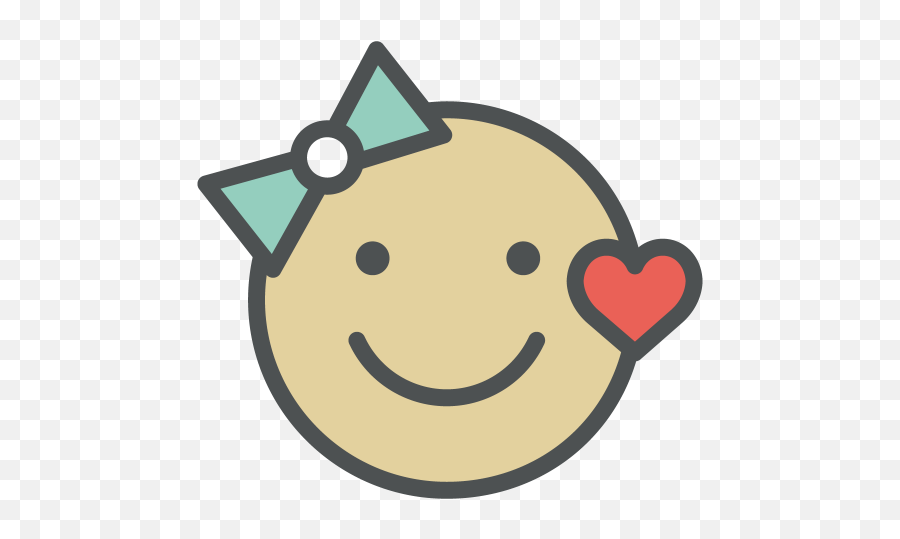 Girl Smiley Free Icon Of Flat Line Valentine Icons - Menina Icone Emoji,Emoticon Girl With Hand