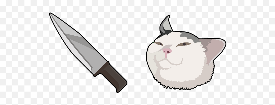 Cat Transcendence Cursor - Kitchen Knife Emoji,Meme About Emotion Using Weapons