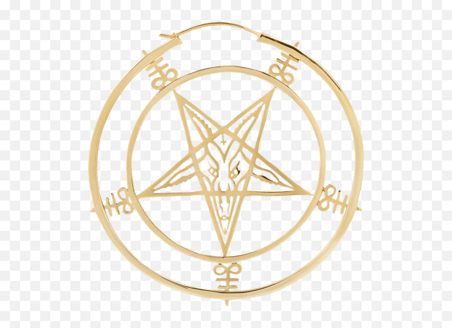Lavey Baphomet Earrings - Satanic Warmaster Revelation Emoji,Pentagram Emoticon -evil Facebook