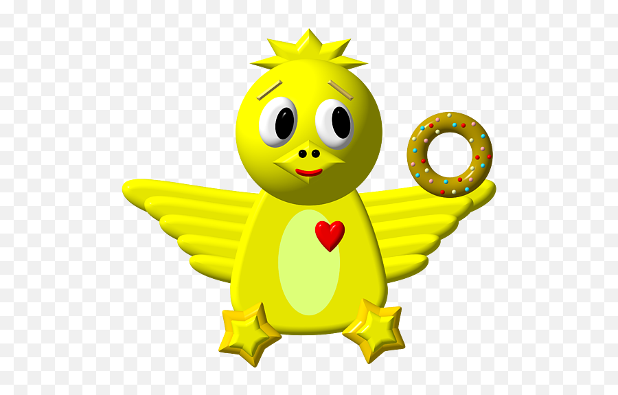 Cute Critter With Heart Duck And A Donut Onesie For Sale By - Happy Emoji,Critter Emoticons Free