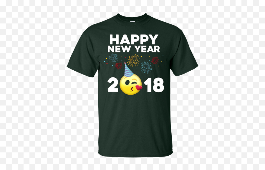 Day Kiss Party Fireworks Tee Shirt Emoji,Emoticon New Year 2018