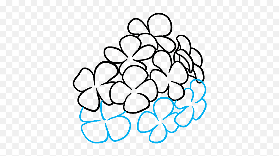 How To Draw A Hydrangea Flower - Really Easy Drawing Tutorial Emoji,Drawing The Combination Of Emotions