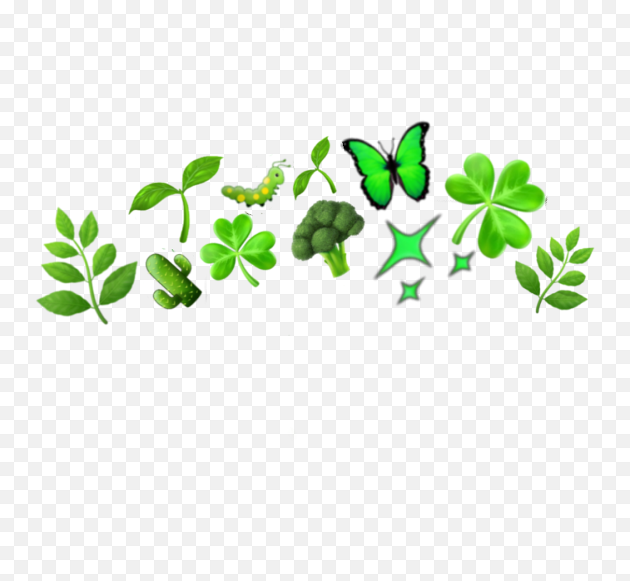 Green Vert Crown Emoji Kawaii Cute - Aesthetic Green Emojis Crown,Kawai Emoji