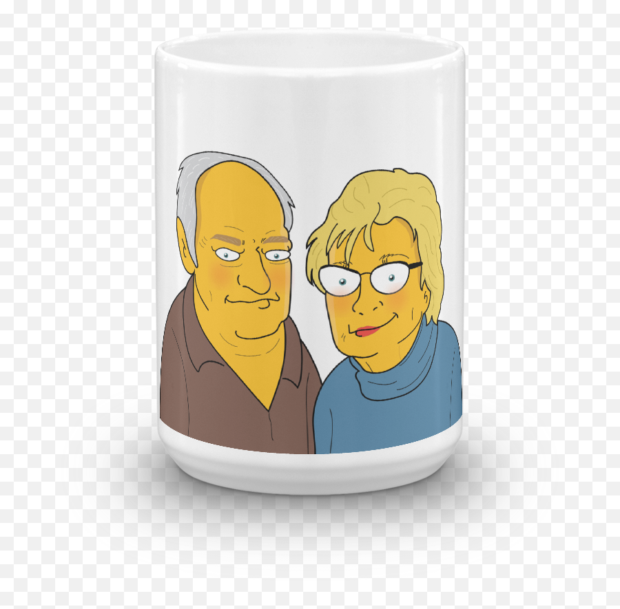 Personalized Caricature Mug Couple Half Body Printing - Serveware Emoji,Half Smile Emoticon