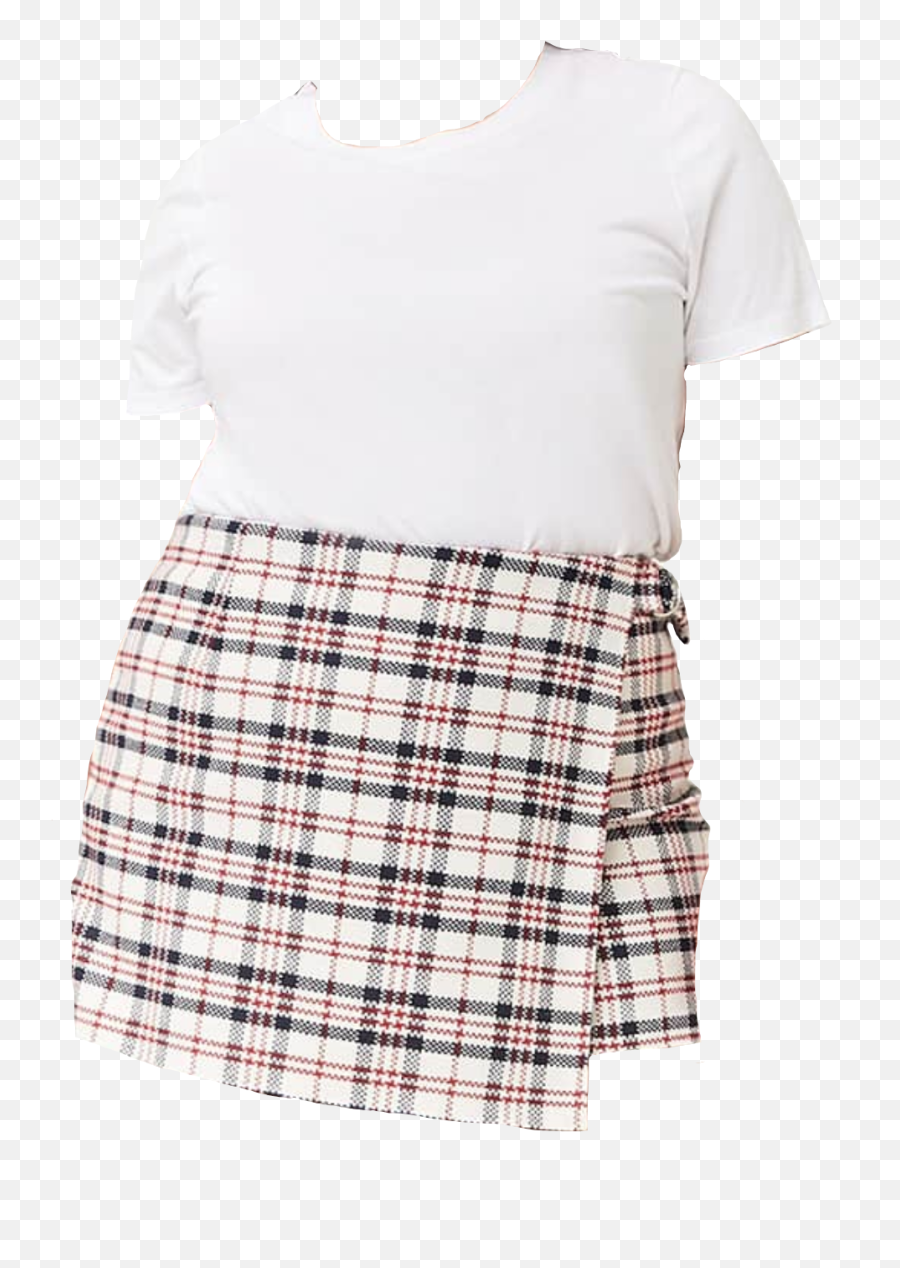 White Cute Plaid Sticker - Drop Waist Emoji,Emoji Top And Skirt