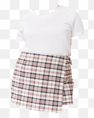 White Cute Plaid Sticker - Drop Waist Emoji,Emoji Top And Skirt