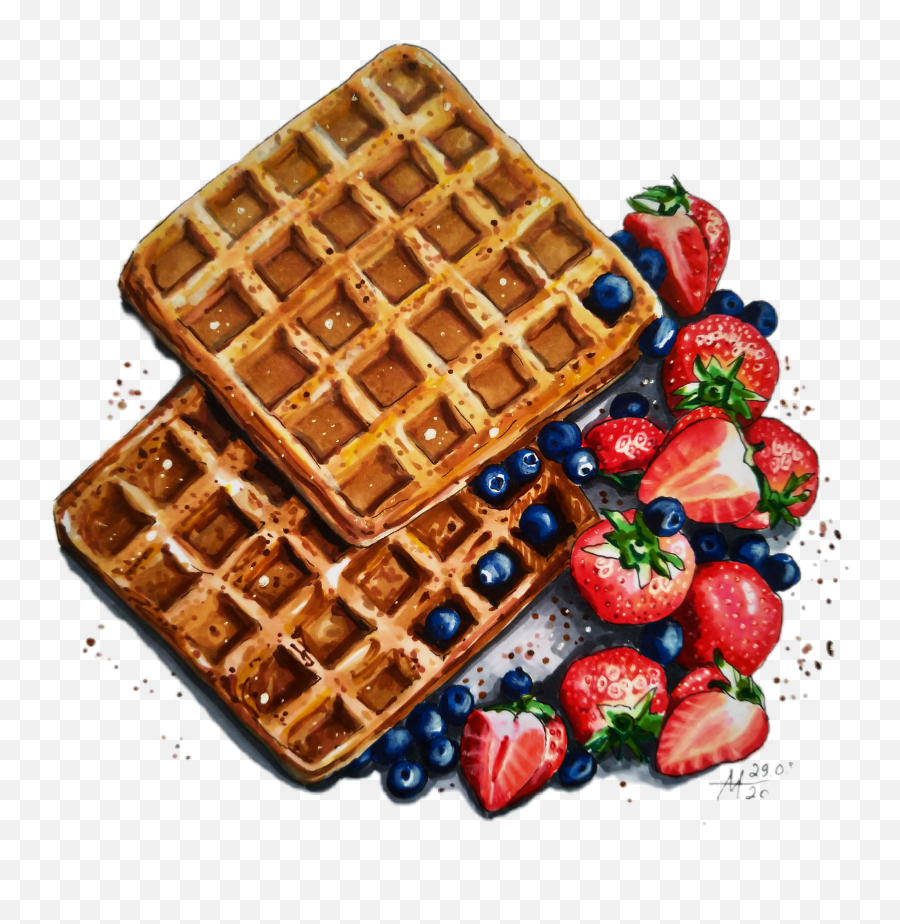 Waffles Sticker Challenge On Picsart - Waffles With Berry Drawings Emoji,Have A Waffle Emoticon