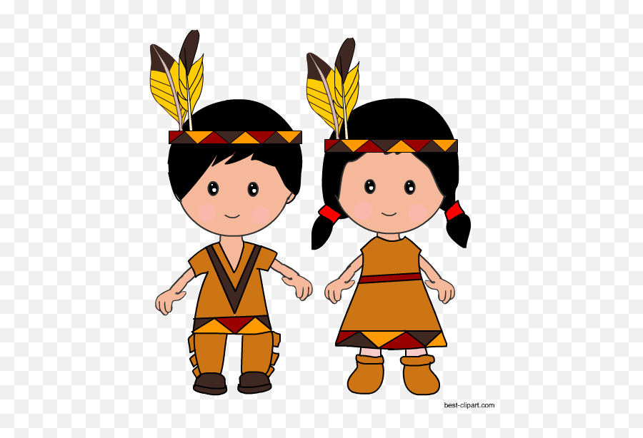 Free Thanksgiving Pilgrims And Native - Native Boy And Girl Clipart Emoji,Emojis Animated Native American