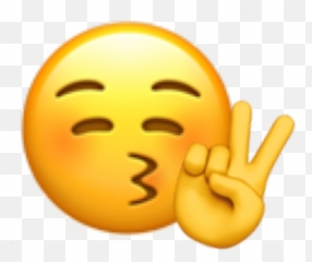 Emoji Kiss Peace Sticker By Yana - Happy,Kiss Emoticon Twitter
