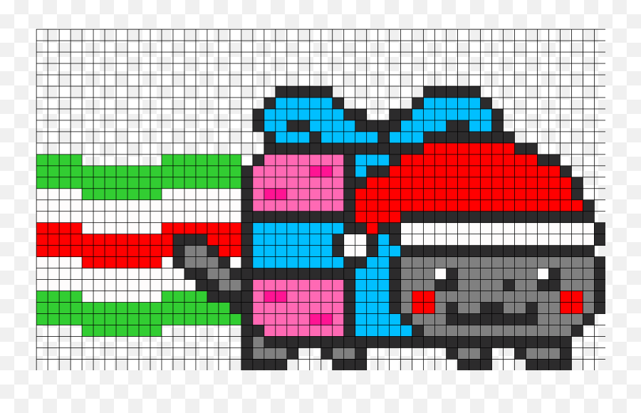 Cheshire Cat Full Bead Patterns - Cat Nyan Cat Pixel Art Emoji,Nyan Cat Emoticon