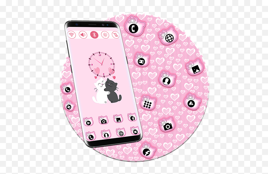 Pink Kitty Launcher - Smartphone Emoji,Emoji Doodle Phone Case