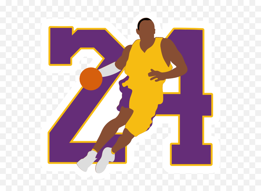 Kobe Bryant 24 Dribbles Sticker - For Basketball Emoji,Kobe Emoji