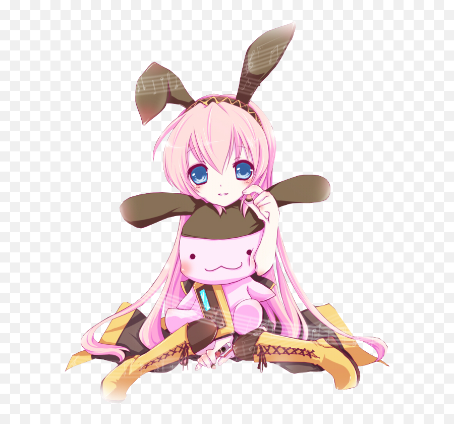 Download Anime Clipart Bunny - Vocaloid Luka En Chibi Full Emoji,Megurine Luka Emoticon