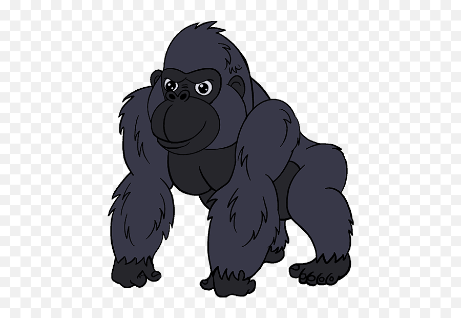 How To Draw A Cartoon Gorilla Easy Drawing Guides - Cartoon Gorilla Png Emoji,Gorilla Emoji