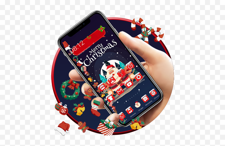 Lovely Christmas Santa Gravity Theme Q - Iphone Emoji,Christmas Emoji Cheats