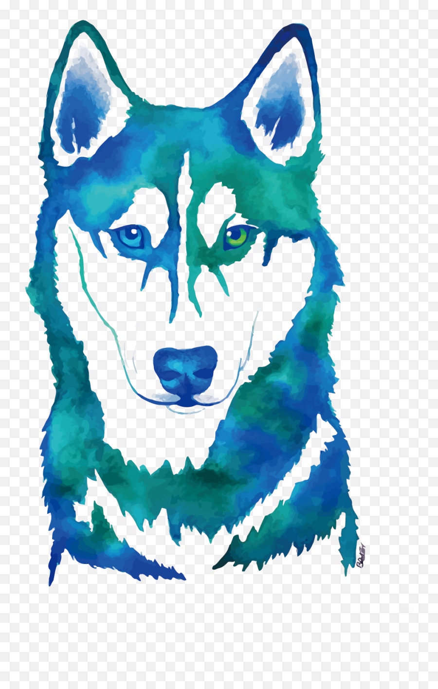 Siberian Husky Watercolor Painting - Cute Siberian Husky Wallpaper Iphone Emoji,Husky Emotions