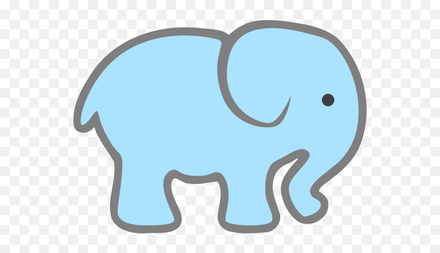 Baby Elephant Clipart Outline Free - Blue Elephant Clipart Emoji,Baby Elephant Emoji