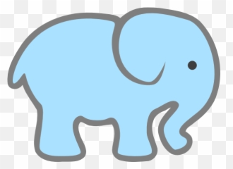 Baby Elephant Clipart Outline Free - Blue Elephant Clipart Emoji,Baby Elephant Emoji