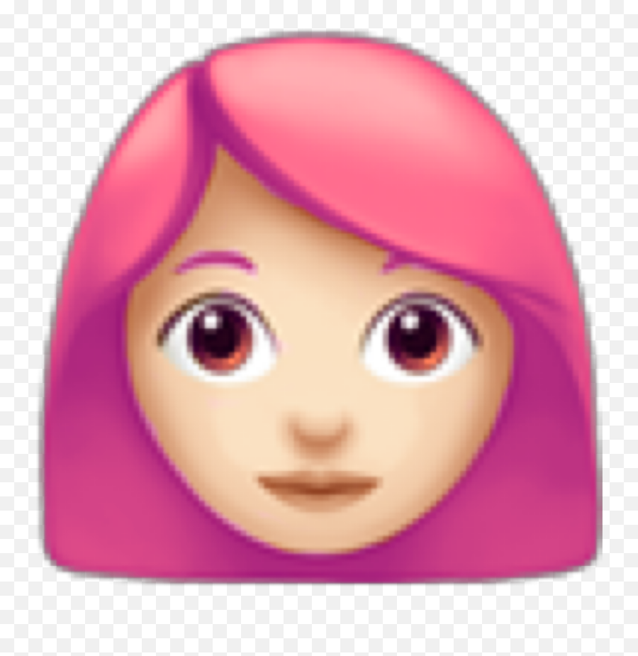 Emoji Pink Hair Pinkhair Pinkemoji - Girl Blue Eyes Clipart,Hair Emoji