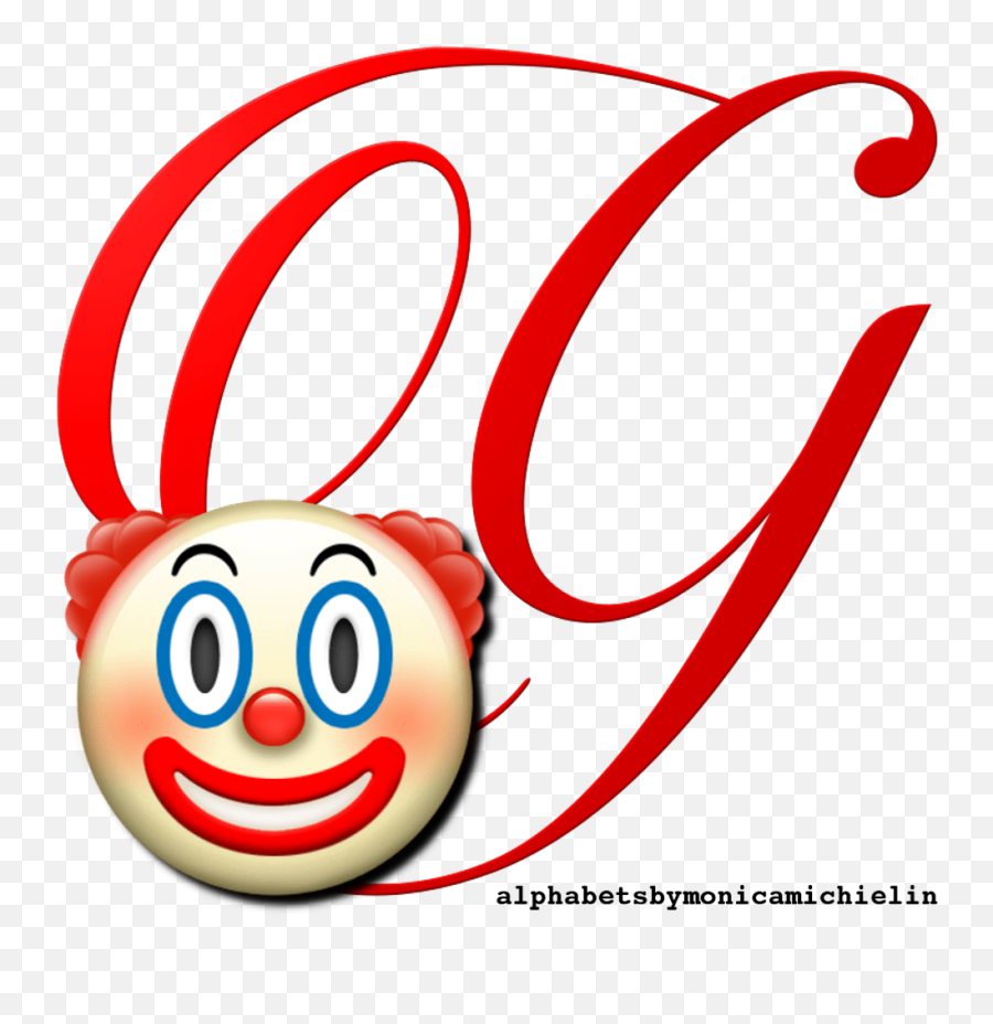 Monica Michielin Alphabets Clown Emoticon Emoji Alphabet Png - Clown Emoji Transparent,(g) Emoticon