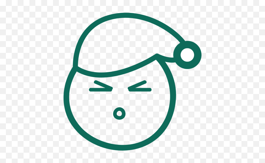 Squint Eye Santa Claus Hat Face Green - Dot Emoji,Squint Emoji