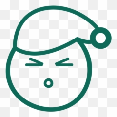 Squint Eye Santa Claus Hat Face Green - Dot Emoji,Squint Emoji