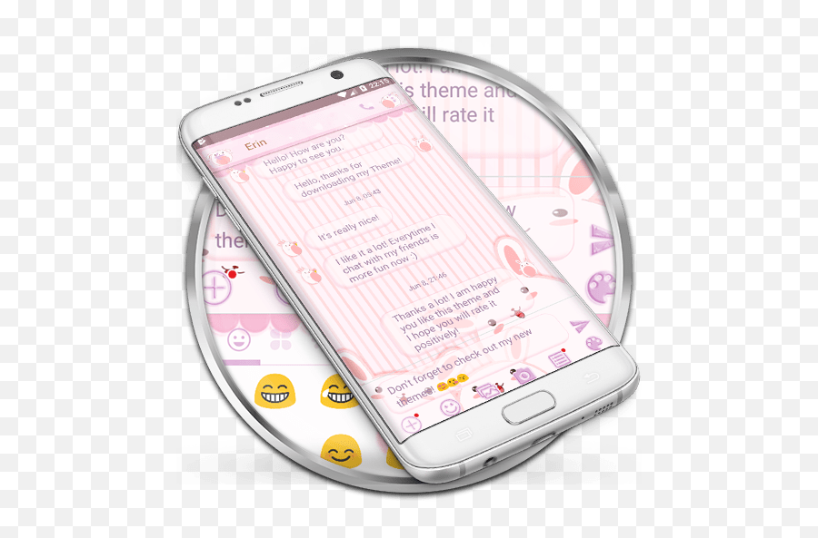 Sms Messages Lovely Bunny Pink Theme Apks Android Apk Emoji,Friend Emojis Messaging Android