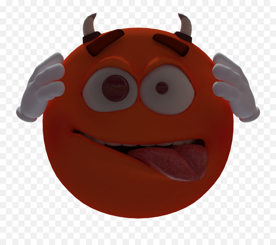 Free Photo Smiley Emotion Red Devil Horns Emoticon - Max Pixel Happy Emoji,Half Smile Emoticon