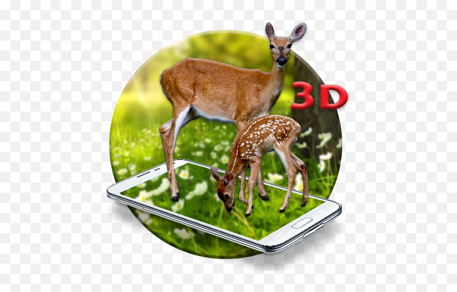 White Deer 3d Live Wallpaper - Smartphone Emoji,Whitetail Deer Emoji