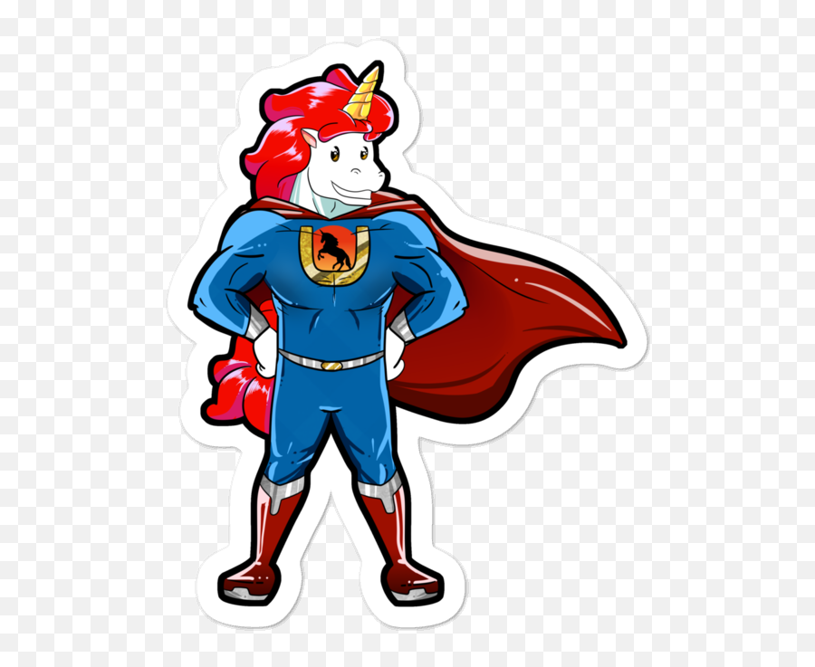 Unicorn Super Hero Sticker By Unicorntrends - Superman Emoji,Superhero Emoji Facebook