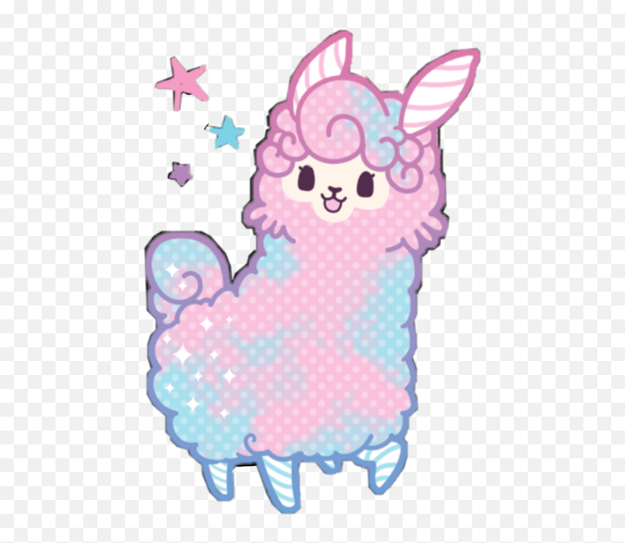 Cottencandy Llama Cute Sticker - Cotton Candy Llama Cute Emoji,Ice Cream Queen Emoji