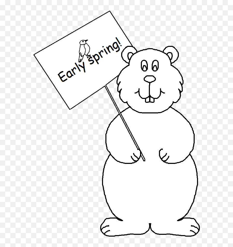 Groundhog Mole - Groundhog Day Early Spring Black And White Clipart Emoji,Woodchuck Emoji