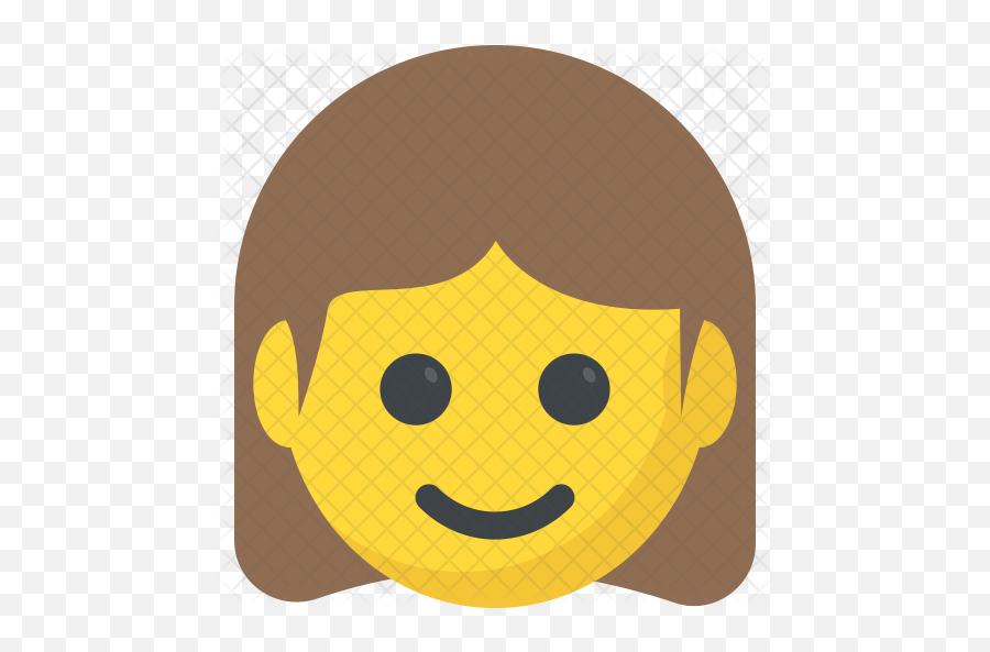 Girl Smiling Icon Of Flat Style - Wide Grin Emoji,Cowboy Bandit Emoticon