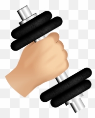 Clip Transparent Barbell Clipart Weight - Dumbbell Clipart With Hand Emoji,Weight In Hand Emoji