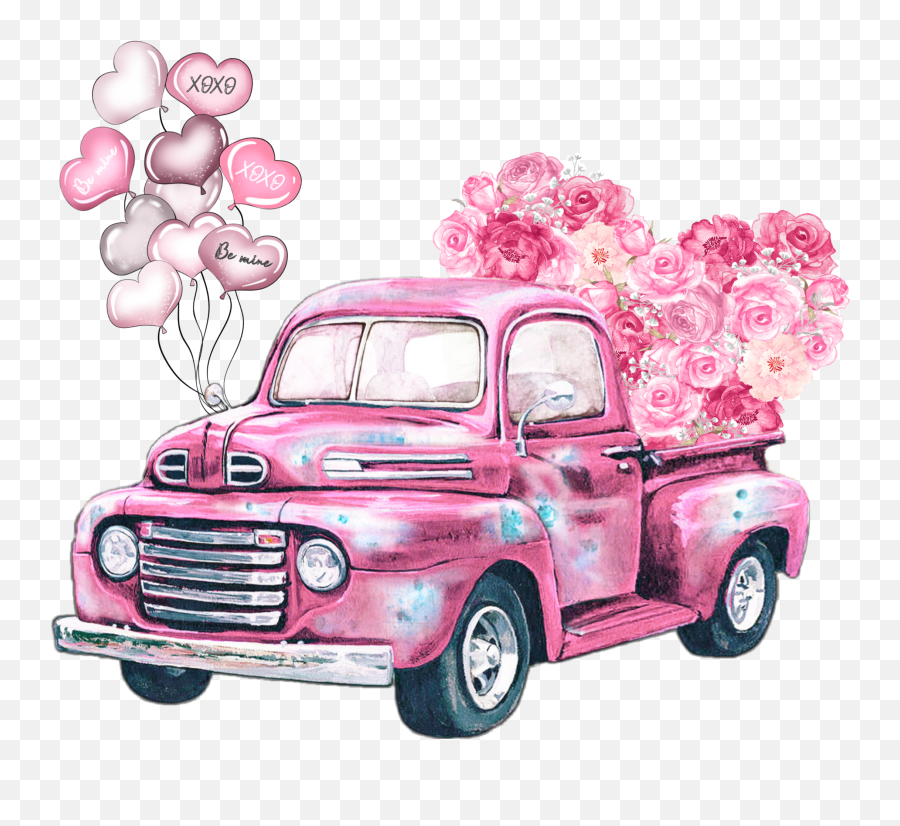 Truck Pink Valentinesday Sticker By Stephanie - Jesus Take The Wheel T Shirt Emoji,Truck Of Emoji