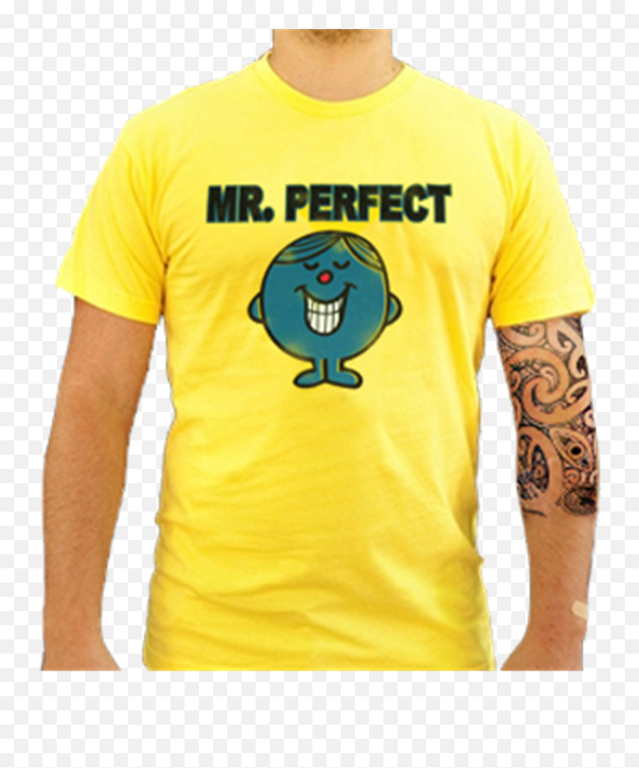 Mr Perfect Yellow - Mr Perfect T Shirt Mr Men Emoji,How To Make A Small Waist Emoticon