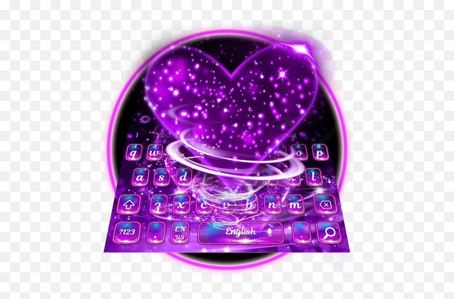 Neon Sparkle Heart Keyboard Theme Qu0026a Tips Tricks Ideas - Girly Emoji,Tumblr Typing Emojis