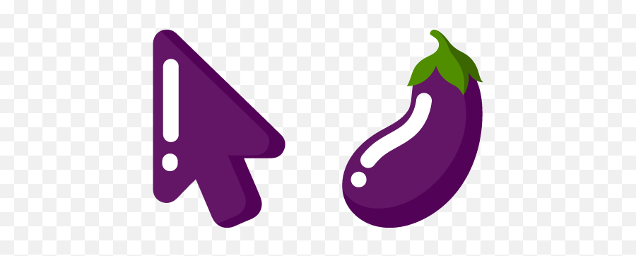 Minimal Eggplant Cursor U2013 Custom Cursor - Ice Cream Cursor Emoji,Egplant Emojis