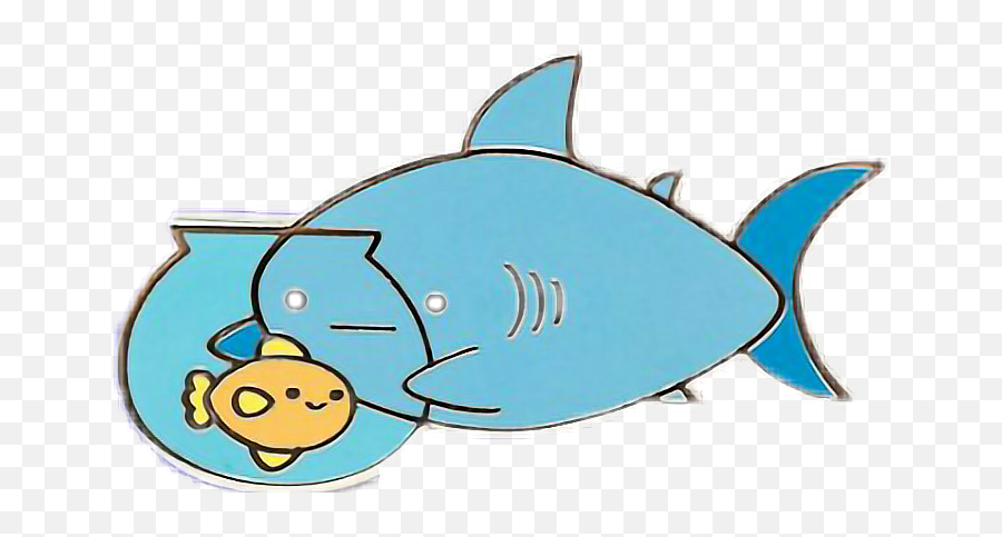 Sticker Tiburon Kawaii Desafio Sticker - Fish Emoji,Emoticon De Tiburon Para Youtube