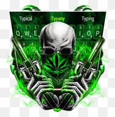 Cool Weed Ghost Gun Keyboard Theme - Guns With Weed And Skulls Emoji,Ghost Ghost Gun Emoji