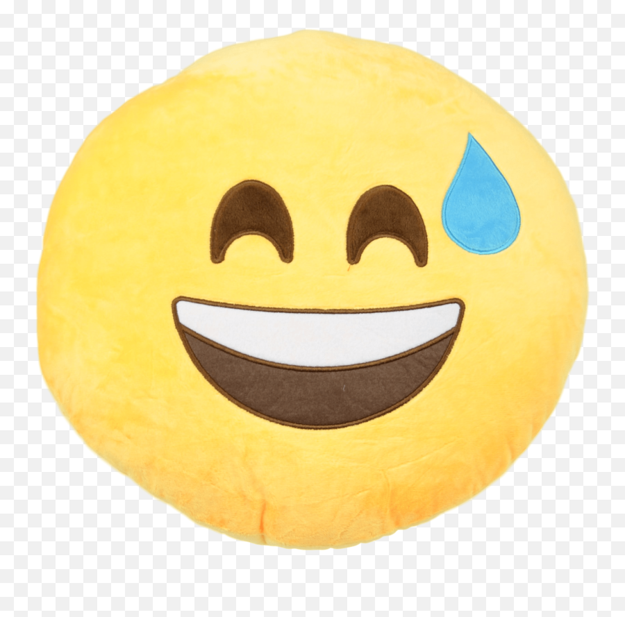 Emojikudde Som Är Leende Med Svett Emoji,Single Tear Smile Emoji