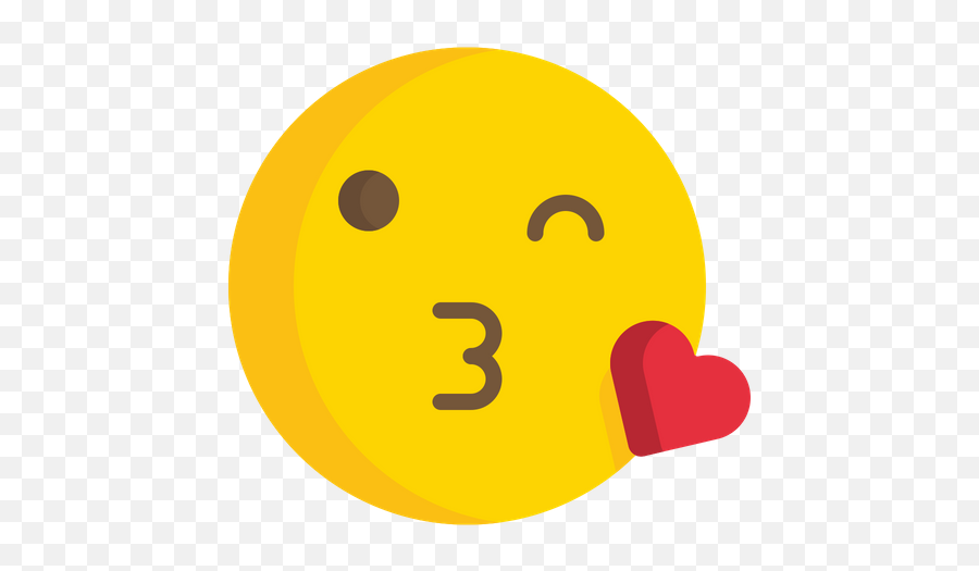 Face Blowing A Kiss Emoji Icon Of Flat - Happy,Blowing Kisses Emoji