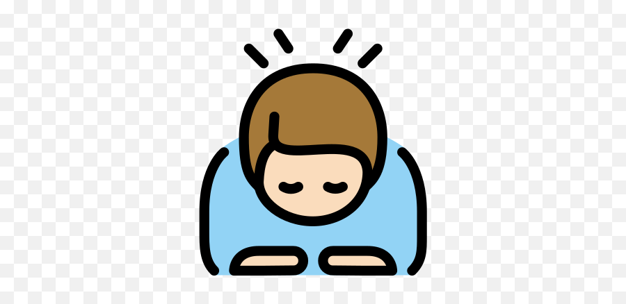 Light Skin Tone Emoji,Man Bowing Emoji