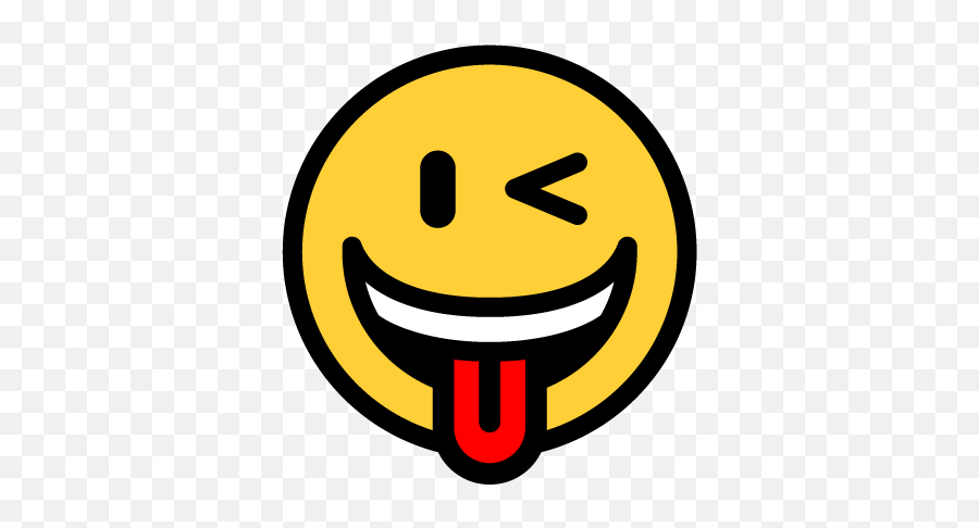Justemoji - Contrast Happy,Winky Face With Tongue Emoji