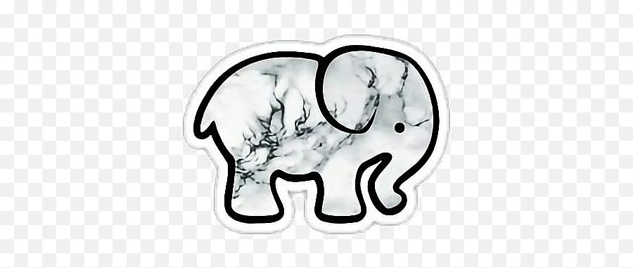 Elephant Emoji Tumblr Sticker - Marble Elephant Sticker,Elephant Emoji