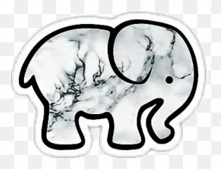 Elephant Emoji Tumblr Sticker - Marble Elephant Sticker,Elephant Emoji