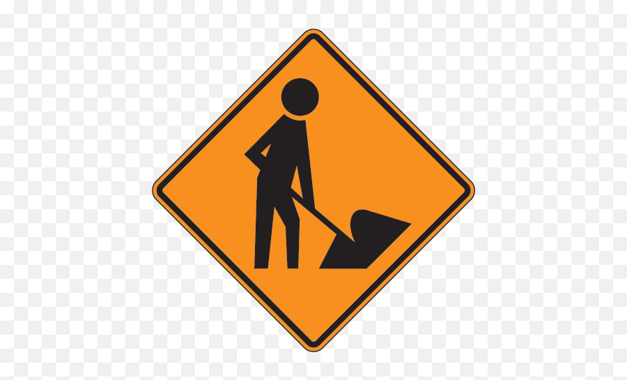 Men At Work Sign X4605 - Construction Signs Emoji,Road Sign Emojis