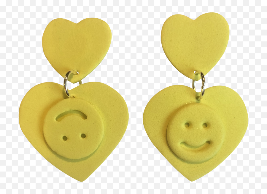 Yellow Double Happiness Earrings - Albuquerque International Balloon Fiesta Emoji,Emoticon Earrings